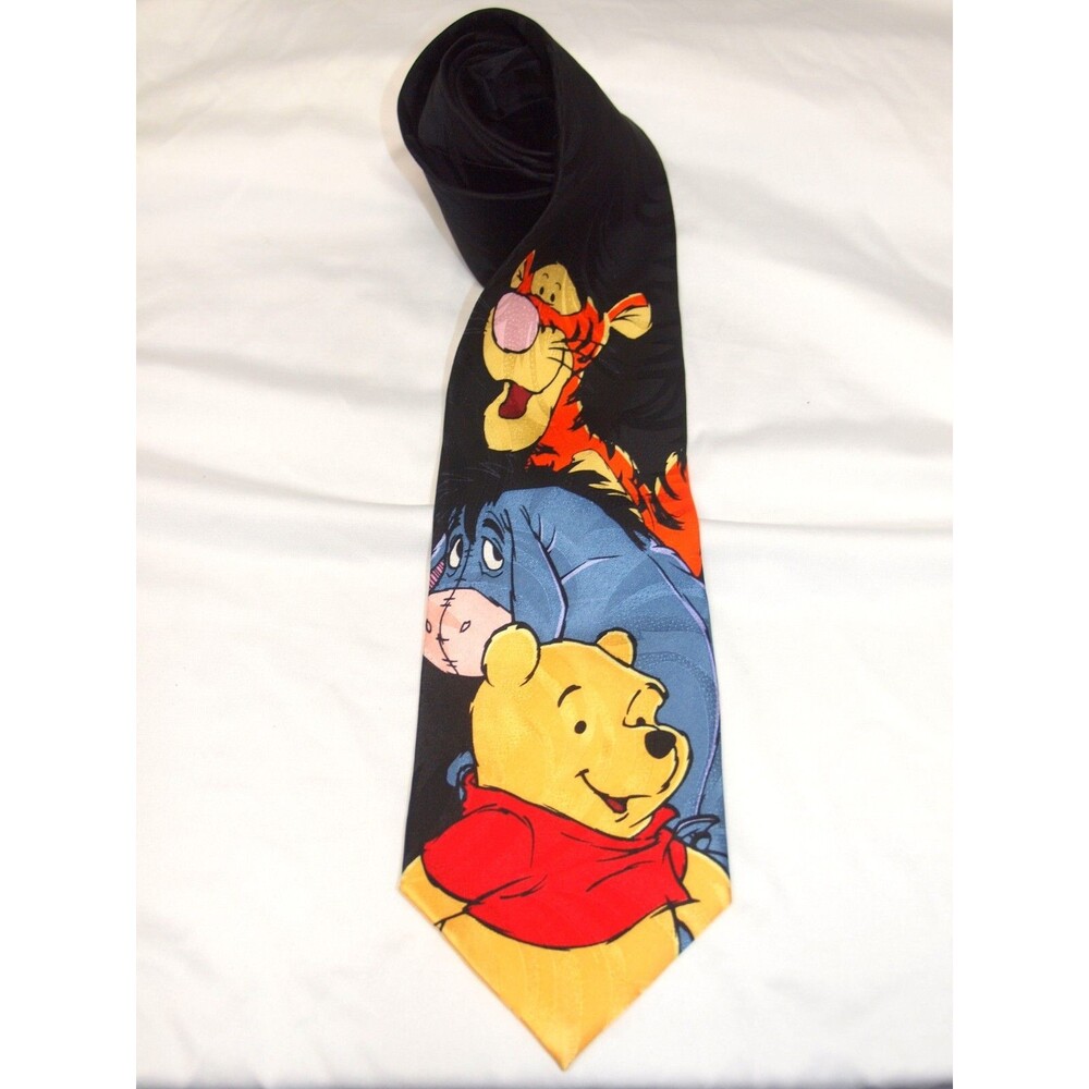 Vintage Disney Winnie the Pooh Eeyore & Tigger Tie 100% Silk necktie 60 x 4Disne